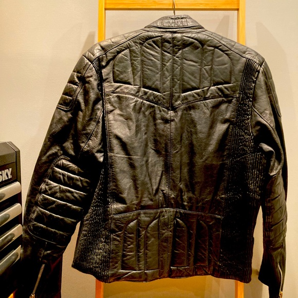 Vintage leather motorcycle Cafe Racer leather jacket - Picture 2 of 3